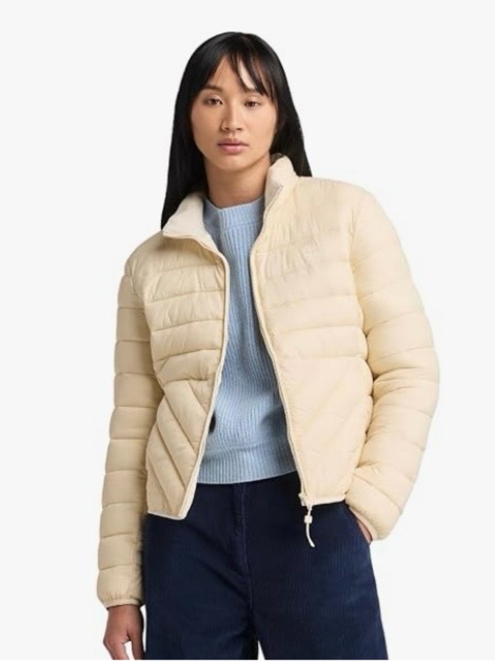 Timberland Axis Peak Water Repellent Light Puffer Jacket in Angora/ Cream
